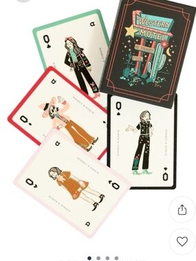 Double D Ranch Playing Cards set — Black, Teal, Pink, Red, Orange